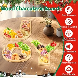 Bamboo JOY Letter <b>Tray</b> Set Serving Platter For Fruit Cheese Pastry Hotel Coffee <b>Tea</b> Party Decor - Product Image 3