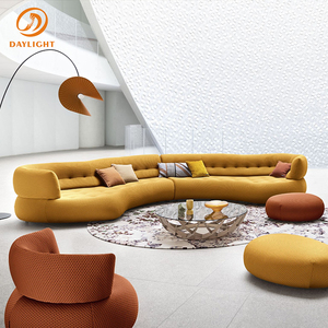 French Minimalist Style Internet Celebrity Comfortable <strong>Sofa</strong> Combination <strong>Olive</strong> <strong>Green</strong> Curved <strong>Sofa</strong> for Large Living Room - Product Image 2