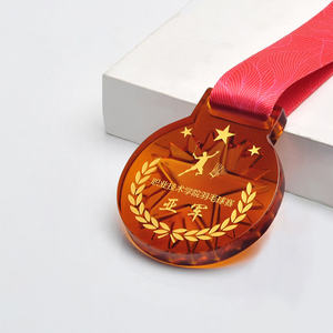 Souvenirs d'événements colorés personnalisé étoile brillante Liuli couleur glaçure médaillons verre cristal Sport médaille - Product Image 1