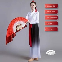 Éventail de danse chinoise Yangge haut de gamme, nouveau style, dégradé rouge vif, pour performance adulte et d'âge moyen