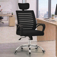 Échantillon Gratuit - Chaise de Bureau Ergonomique à Dossier Haut, Mobile, en Maille, Sans Accoudoirs, Réglable, avec Appuie-tête Pivotant