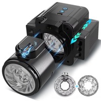 Automatischer Teleskop-Rotations-Masturbator für Männer mit 7 Kraftvollen Vibrationsmodi Offener Becher Erwachsenen-Masturbationsgerät