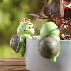 Pot à succulentes en résine tortue verte Kawaii, décoration fantaisie en forme d'animal, trou de drainage, cadeau écologique pour la maison, le bureau ou le balcon - Product Image 6