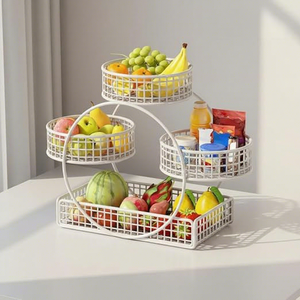 Moderno Estante de Almacenamiento de Frutas de Tres Niveles para Cocina con Diseño Circular y Uso Multifuncional - Product Image 3