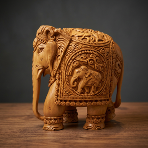 ไม้จันทน์ช้างแกะสลักช้างอินเดีย,ไม้จันทน์ฮาตาริ - Product Image 3
