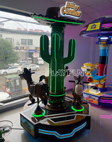 Manège pour enfants Busy Cowboy 3 Players, thème western cactus, à monnayeur