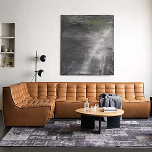Italian Luxury Lazy Leather Sofa Modern Minimalist Caterpillar Combination For Small Living Room - Product Image 1