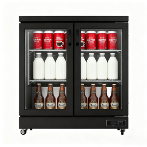 Double Door Air Beverage <b>Cooler</b> Large Capacity Glass Fridge Digital Control Adjustable Shelves for <b>Drinks</b> Bar Counter YPS-PJ02 D - Product Image 1
