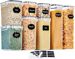 15Pcs Clear <b>Plastic</b> Food Storage <b>Container</b> Set Airtight <b>Plastic</b> <b>Container</b> Box for Pantry & Kitchen Organizer - Product Image 2
