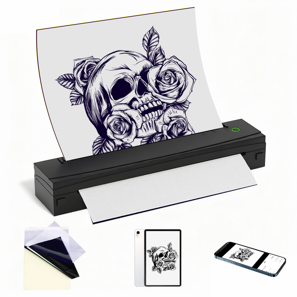 Papier de tatouage noir + 10 feuilles
