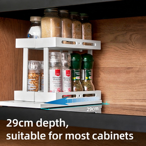 Estante Giratorio Resistente para Especias con Base Antideslizante, Organizador de Almacenamiento para Encimeras, Gabinetes de <span class=keywords><strong>Cocina</strong></span>, Escritorio y Cosméticos - Product Image 2