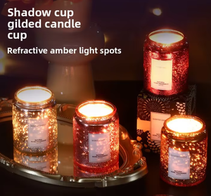 Velas Aromáticas Redondas de Cera de Soya Románticas, en Frascos de Vidrio con Relieve Delicado, Regalo de Lujo para Bodas, Acción de Gracias y Navidad - Product Image 5