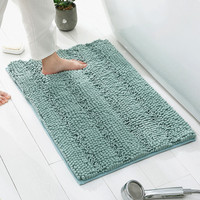 Mix Pile Loop Pile Chenille Bath Rug Absorbent Bathroom Mat Super Thick Carpet Rug Modern Handmade Pet Friendly