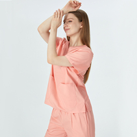 Blouse médicale élégante à petit col en V pour femmes, douce et résistante, uniforme pour salons de beauté, cliniques dentaires et médecins