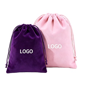 Bolsa de Terciopelo con Cordón y Logotipo Personalizado al por Mayor, Bolsa de Regalo de Terciopelo Multicolor, Bolsa Protectora para Joyería, para Bodas - Product Image 1