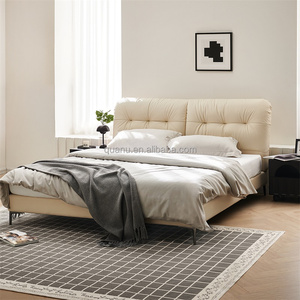 116158 Quanu, Nuevo Modelo, Cama de Cuero Auténtico de 1.5m 1.8m, Marco de Cama Queen, Cama de Matrimonio, Camas Modernas - Product Image 2