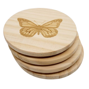 Exportadores al por mayor Posavasos de té de madera Posavasos de madera con diseño grabado de nogal Posavasos decorativos para el té de la noche en casa - Product Image 5