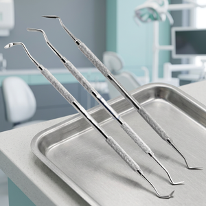 Ensemble de couteaux parodontaux dentaires manuels en acier inoxydable avec poignée moletée, instruments chirurgicaux de classe I - Product Image 4