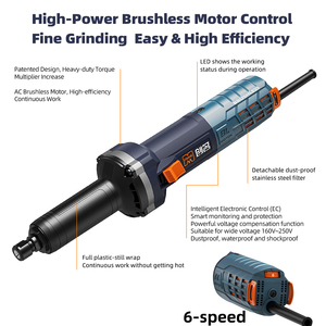 <span class=keywords><strong>Mini</strong></span> <span class=keywords><strong>amoladora</strong></span> micro cilíndrica eléctrica sin escobillas de CA profesional, <span class=keywords><strong>amoladora</strong></span> angular de Metal de grado Industrial, voltaje nominal de 220V - Product Image 2