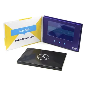 Cheapest promotional products items supplier business card digital invitation lcd 7 inch video book brochure
