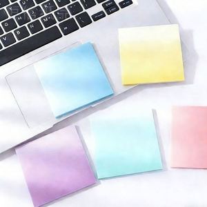 50 Sheets Assorted Gradient Color Square Sticky Notes Set Self-Adhesive <b>Memo</b> <b>Pads</b> (Multiple Colors) Office School Stationery - Product Image 1