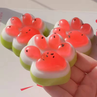 Jouet anti-stress patte de chat pastèque, jouet sensoriel, Mochi Squishy, jouets à presser pour soulager le stress