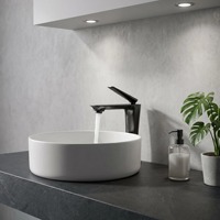 Robinet de lavabo en alliage de zinc gris anthracite pour hôtel, mitigeur monocommande eau chaude et froide pour salle de bain d'appartement