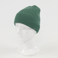 Bonnet unisexe de luxe chaud à revers, bonnets en tricot côtelé en gros avec logo personnalisé pour hommes et femmes en automne et en hiver