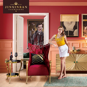High End Luxury Leisure Living Room <strong>Wingback</strong> Sofa <strong>Chair</strong> Italian Design Gold Metal <strong>Arm</strong> <strong>Chair</strong> - Product Image 3