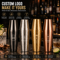 Juego de Coctelera Boston de Acero Inoxidable con Logotipo Personalizado, 18oz y 28oz, Desmontable, Fácil de Limpiar, Acabado Espejo, Suministro de Fabricante de Marca Privada