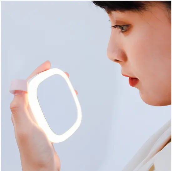 Portable pocket make-up make-up portable led makeup mirror usb charging night light makeup mirror bulb