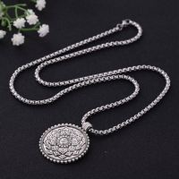 Collier pendentif Myshape en argent vintage, style sportif, religieux, spirituel, chakra, yoga, avec chaîne en acier inoxydable