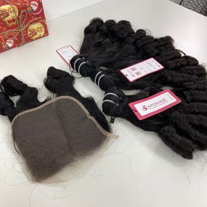 Extensiones de Cabello Humano Virgen Vietnamita Ondulado y Voluminoso al por Mayor con Cierre HD 5x5, Cabello Crudo con Cutícula Alineada - Product Image 6