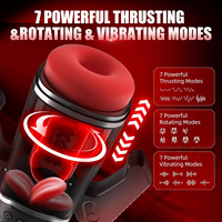 Godemiché télescopique chauffant et vibrant pour hommes, jouet pour adultes, rechargeable par USB, étanche IPX5 7