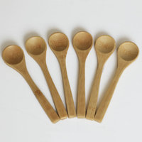 Confiture de crème glacée petite cuillère en bois cuillère à café à long manche miel cuillère en bambou écologique Durable Design minimaliste bambou