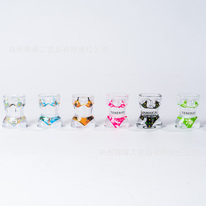 Mini-verre à vin créatif en forme de maillot de bain, souvenir imprimé, fabriqué à Quanzhou - Product Image 1
