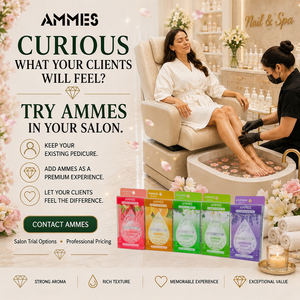 Kit de pédicure AMMES Deluxe Foot Spa 4 en 1, trempage au sel aromatique instantané, gommage au sucre, beurre de massage, 4 étapes, boîte de pédicure - Product Image 6