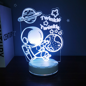 Lámpara Nocturna de Astronauta 3D Recargable Personalizada, Lámpara de Escritorio Juvenil con Control Táctil, Lámpara de Mesa de Siete Colores - Product Image 6