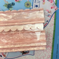 Supports de Mahjong américains en acrylique rose coquille avec poussoirs magnétiques, 4 supports de tuiles, accessoires de jeu personnalisés