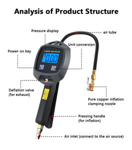 Inflador de <span class=keywords><strong>neumáticos</strong></span> digital con manómetro <span class=keywords><strong>Tabla</strong></span> de inflado Características de prueba para una medición precisa de la <span class=keywords><strong>presión</strong></span> de los <span class=keywords><strong>neumáticos</strong></span> - Product Image 6