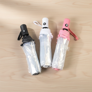 Custom Logo Adult Transparent Manual Straight 3 Fold PVC Girl <b>Umbrella</b> Portable Cute <b>Windproof</b> - Product Image 1