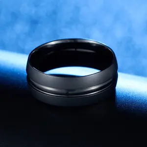 E-commerce pure stainless matte brushed men&#39;s ring stainless ring jewelry factory outlet