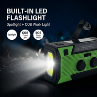 Radio de survie d'urgence avec batterie 5000 mAh, panneau solaire, manivelle, chargement USB-C, alarme SOS, lampe de lecture LED, taille compacte
