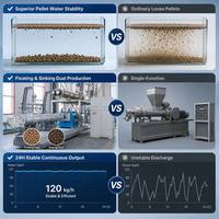 Ligne de production complète automatique de fabrication de granulés extrudés expansés 5 tonnes/h pour aliments pour poissons d'aquarium ornementaux Koi