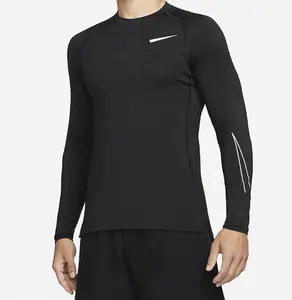 Camiseta Deportiva para Hombre, Absorbente de Humedad, para Correr, Baloncesto, Secado Rápido, Transpirable, Ajustada, <span class=keywords><strong>Manga</strong></span> <span class=keywords><strong>Larga</strong></span>, <span class=keywords><strong>Cuello</strong></span> <span class=keywords><strong>Redondo</strong></span> - Product Image 1
