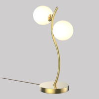 Délicat or + boule de verre lampe de bureau décorative nouveau Style de mode blanc chaud lit lampe latérale salle de lecture hôtel commutation contrôle