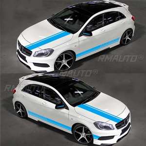 5Pcs Car Side Body Racing Strip Sticker Mirror Cover <b>Vinyl</b> <b>Decal</b> Stickers Anti-scratch Universal - Product Image 2