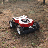 Tondeuse à Gazon Électrique 4x4 Autopropulsée, Robot Tondeuse Télécommandé à Moteur 4 Temps Sans Fil pour le Désherbage