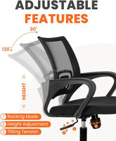 Chaise de bureau ergonomique bon marché avec hauteur réglable, dossier en maille, soutien lombaire confortable, chaise de direction moderne