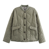 Veste matelassée en coton à manches longues pour femme, motif léopard, style européen et américain, pour le commerce international